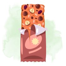 Müzli, gyümölcs, zab, protein szeletek